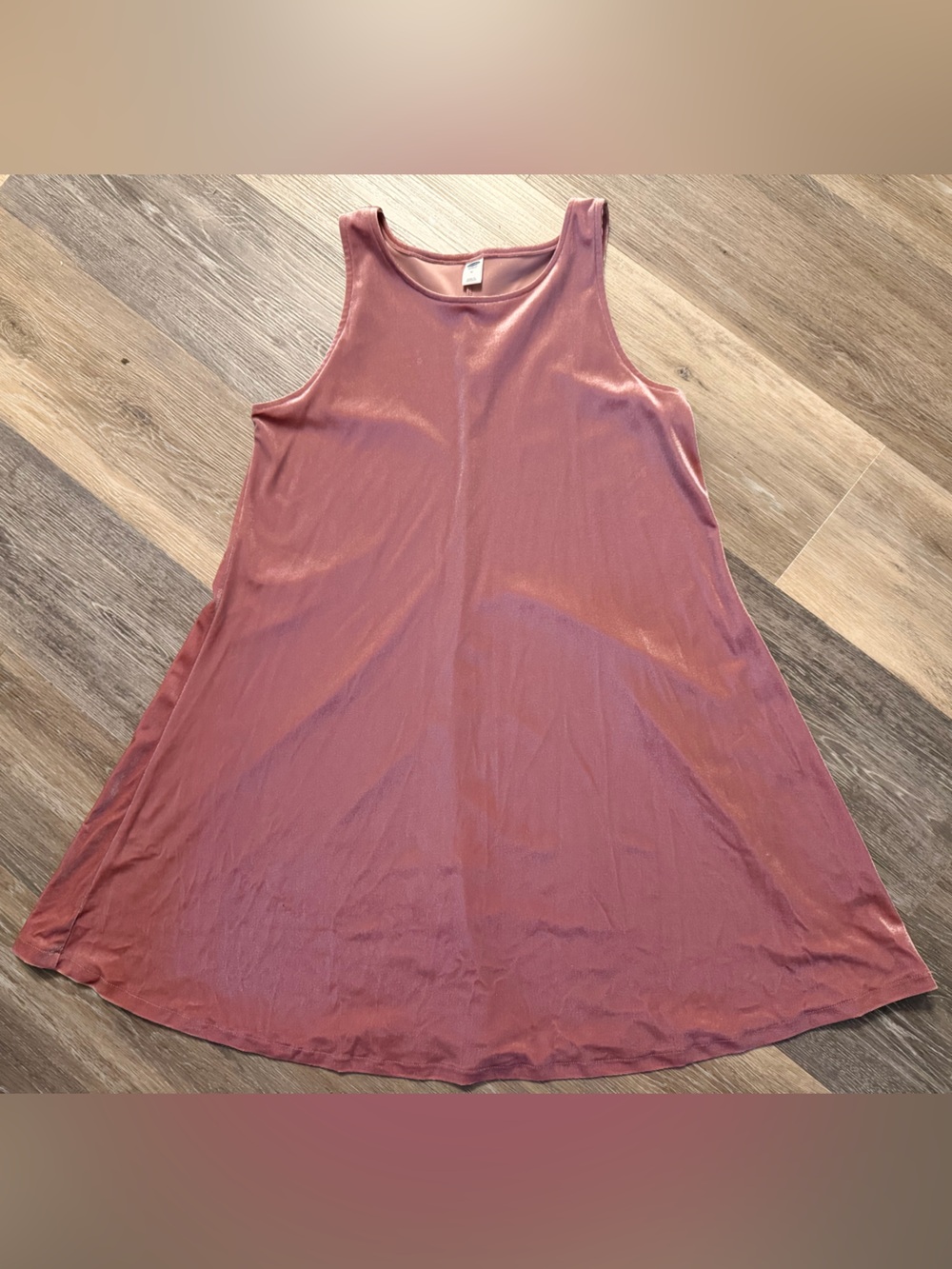 Old Navy Sleeveless Mauve Swing Dress Velvet Velour M Medium great holiday dress